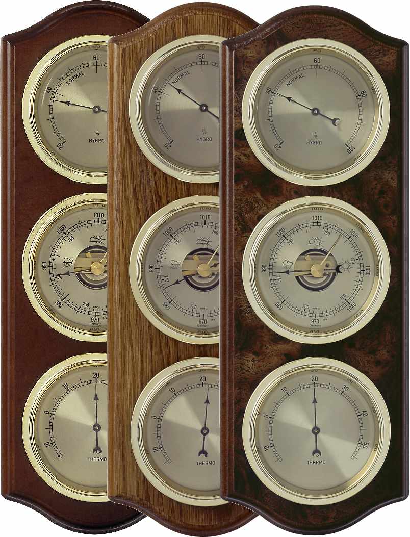 T201076 Baromtre Thermo Hygro sur bois massif Teinte au Choix TFA