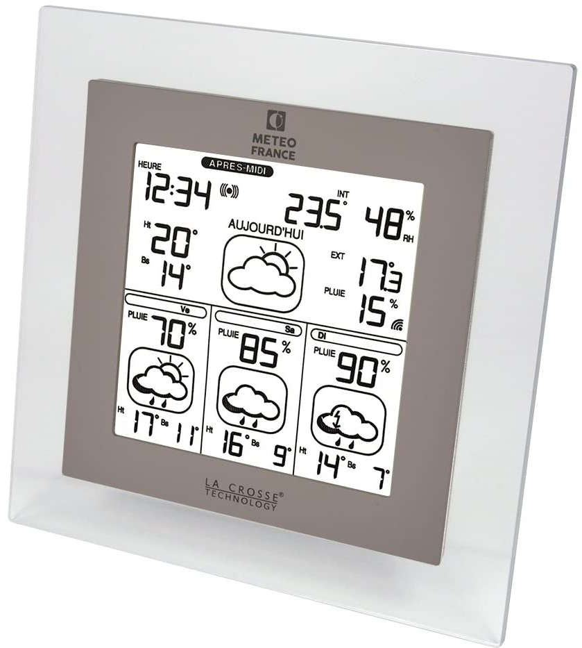 WD4603+2LR14+2LR6 Station Mto  -METEO FRANCE- Design, prvisions  3 Jours + T et %pluie LA CROSSE TECHNOLOGY