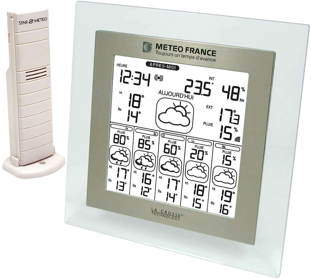 WD6007 Station Mto  -METEO FRANCE- prvisions  5 Jours avec % pluie LA CROSSE TECHNOLOGY